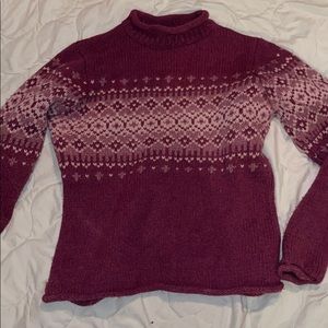 LL Bean Patterned Wool Sweater